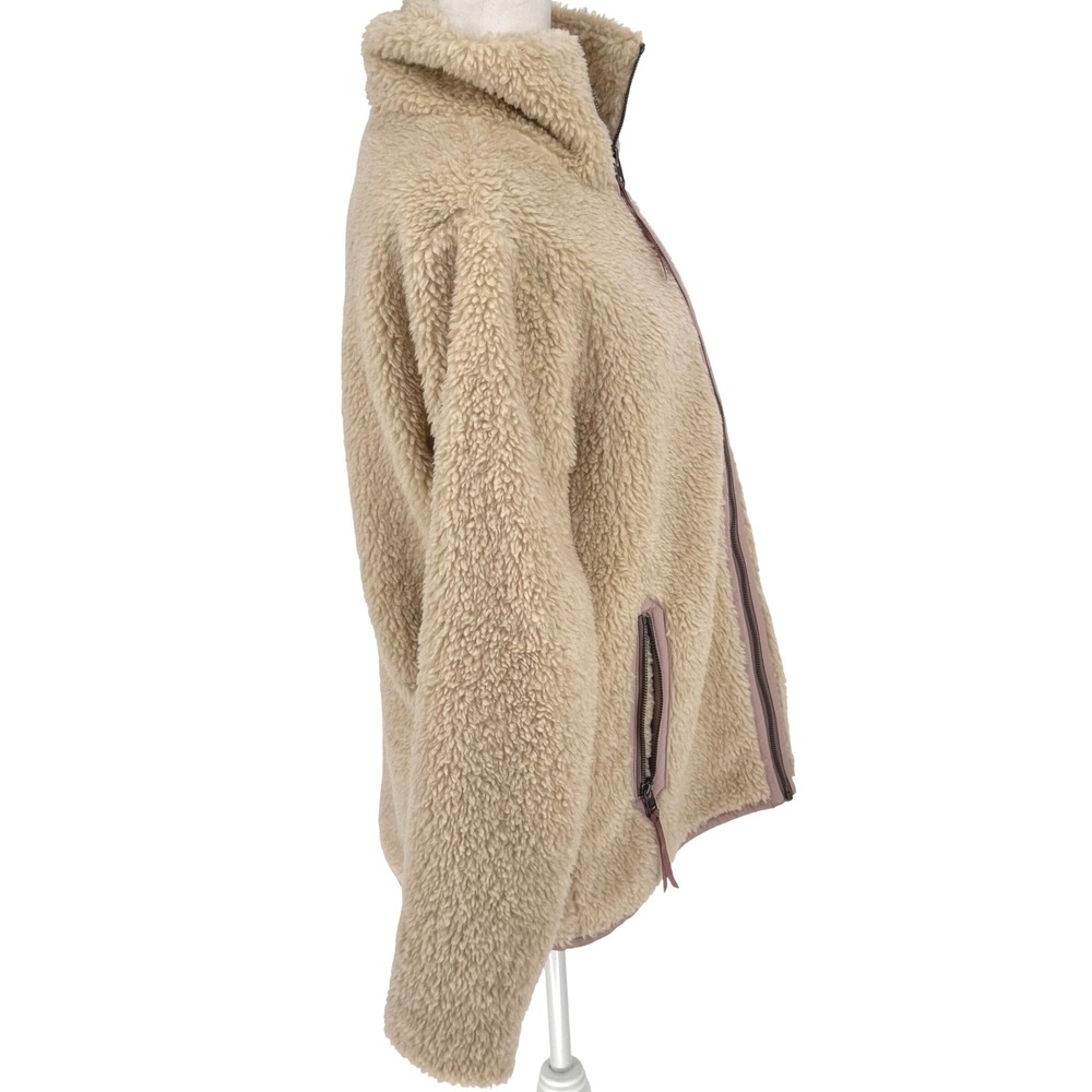 Patagonia Women's Fleece Jacket Cozy Sherpa Full Zip Tan Beige Size Large EUC - Picture 8 of 15